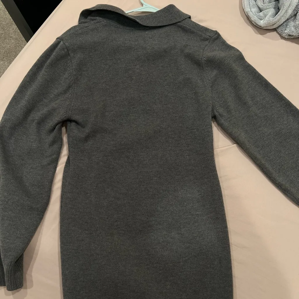 H&M Gray Sweater with Button Detail - Image 2