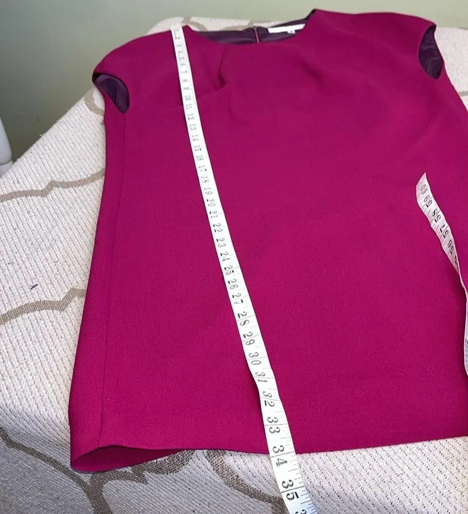 Trina Turk crepe cap sleeve Pink shift Dress - Image 6