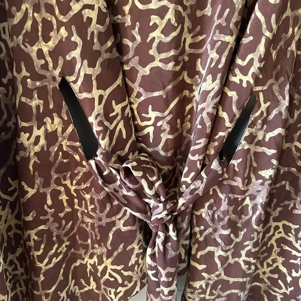 Be... Brown Coral Print Caftan Tunic Size Small - Image 5