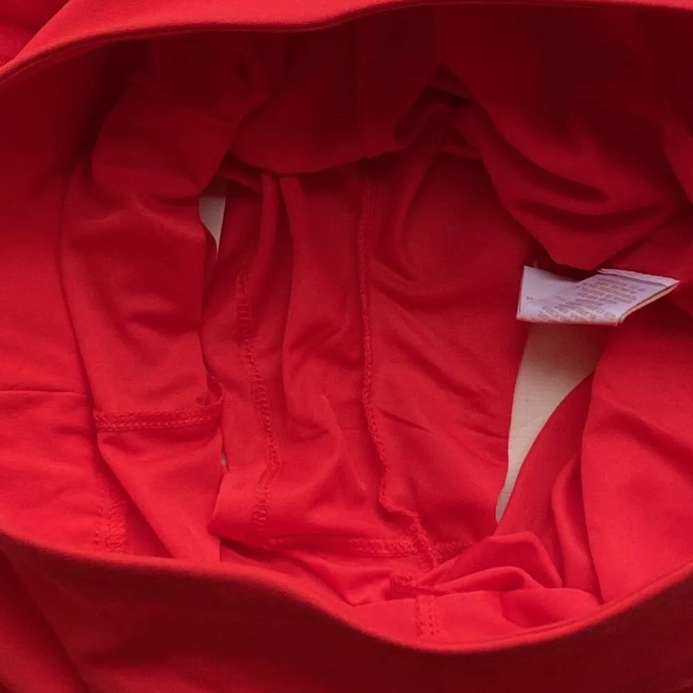 HOPE & HARLOW Bright Red Mini Skort Short Scalloped Summer Skirt ~ Womens 8P - Image 4