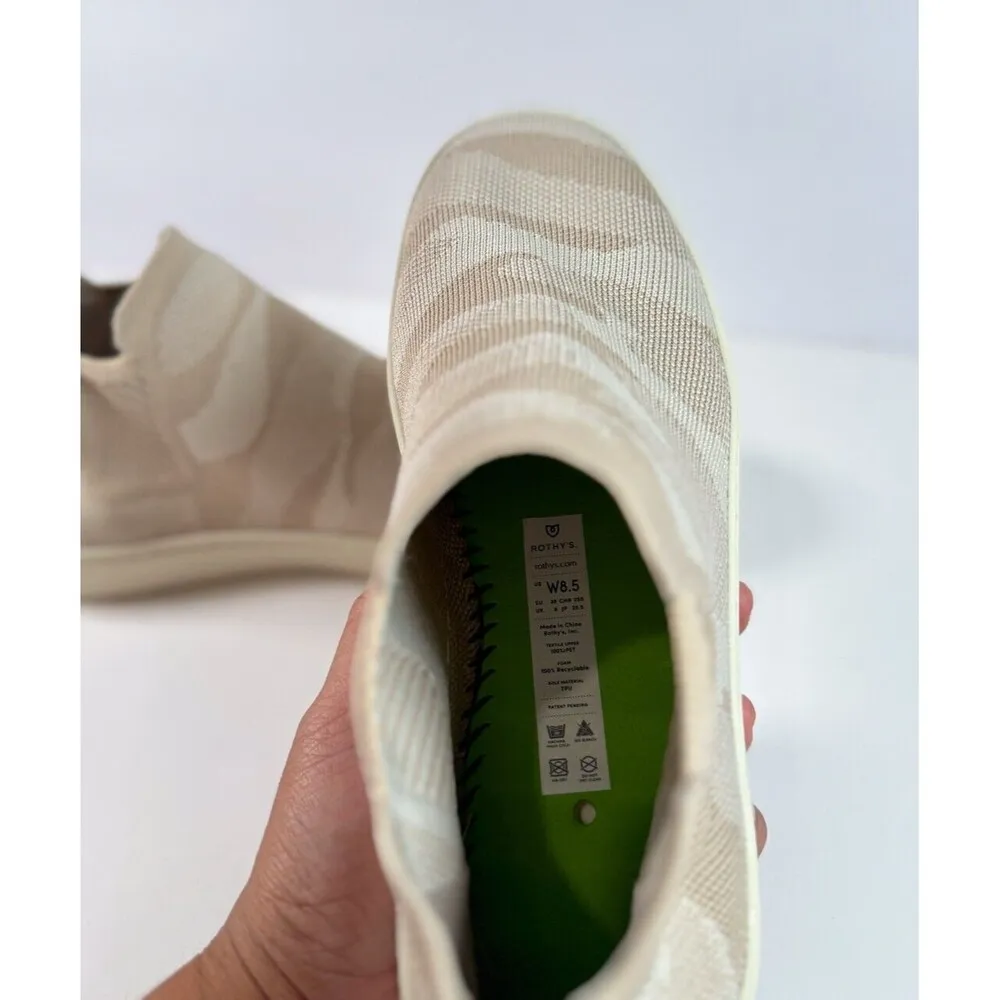 Rothys Womens Boots Beige The Chelsea Sand Camo Ankle Booties Casual US 8.5 Tan - Image 8