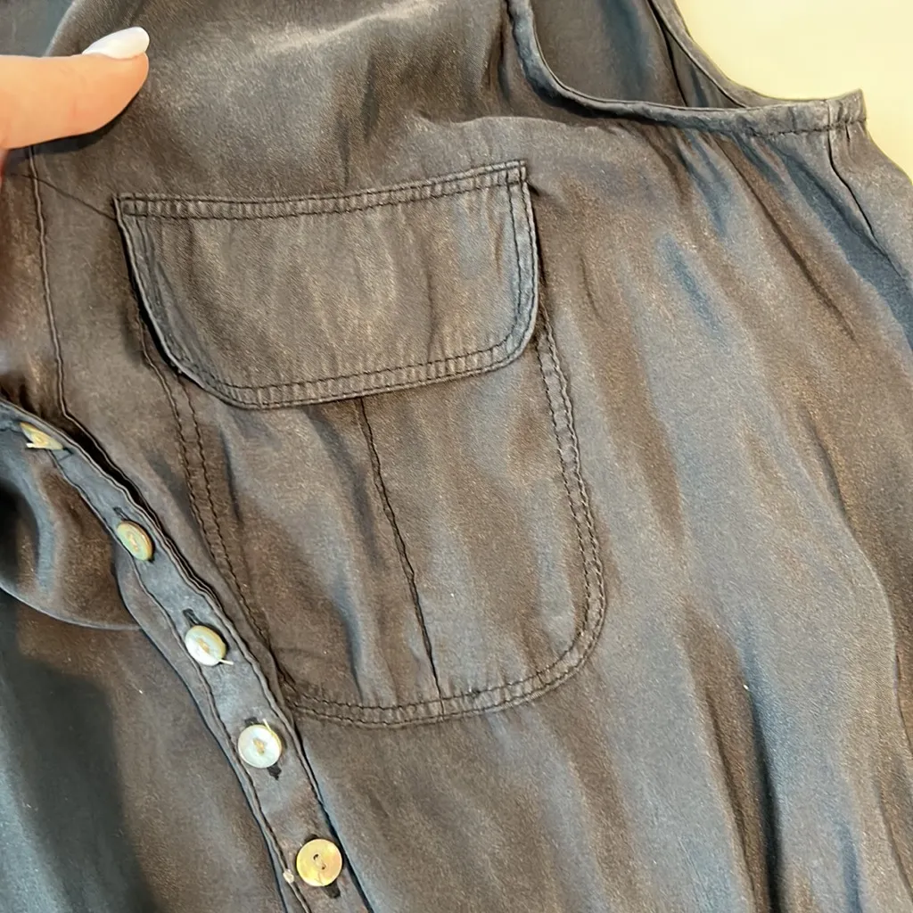 Express women XS button down sleeveless dress with elastic at waist front pocket - Image 5