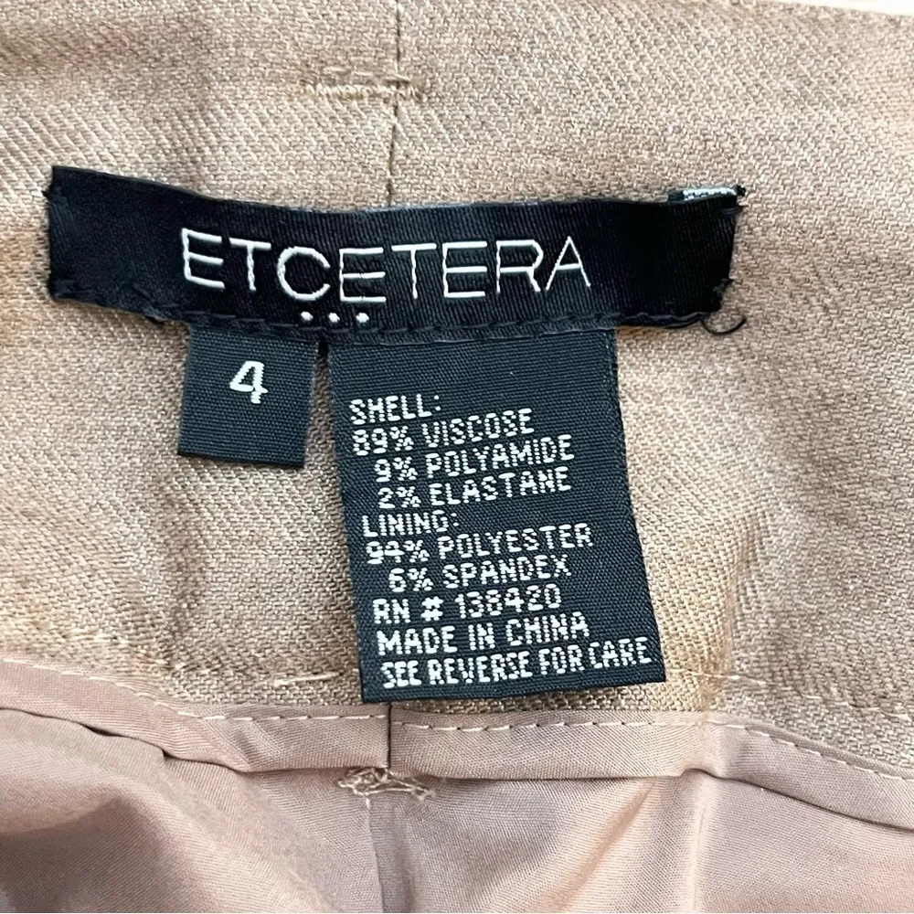 ETCETERA Pencil Skirt With Pocket in Tan & Brown, Viscose Blend, Size 4 - Image 3
