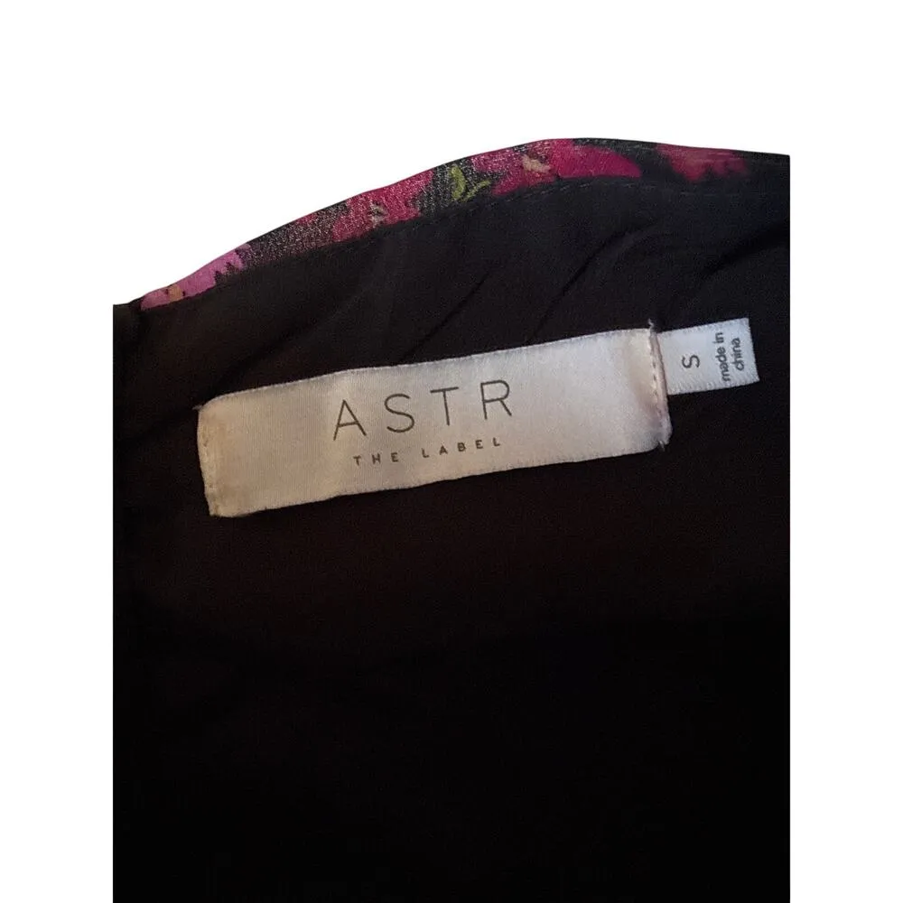 ASTR the Label Athena Midi Dress in Red Floral Chiffon Print Size Small - Image 8