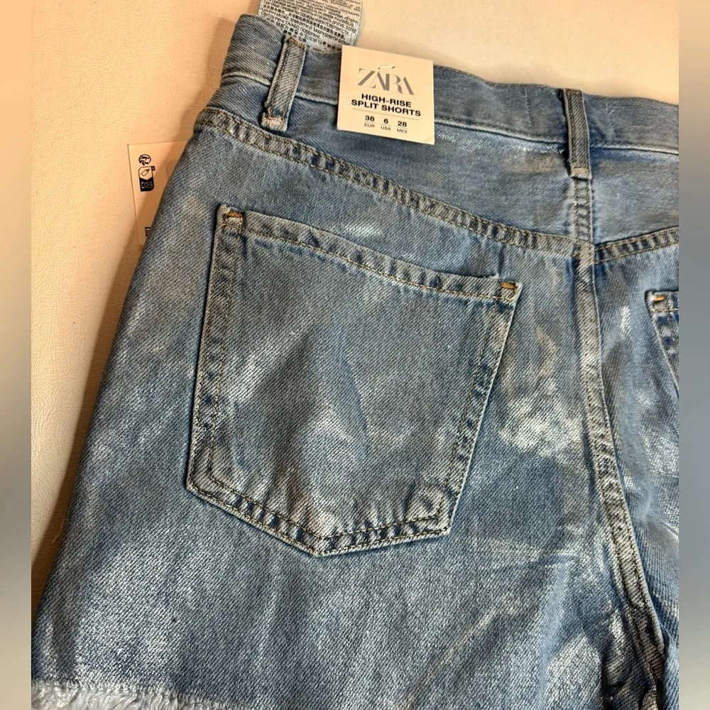 Zara TRF Metallic high rise shorts casual classic stylish party summer beach - Image 8