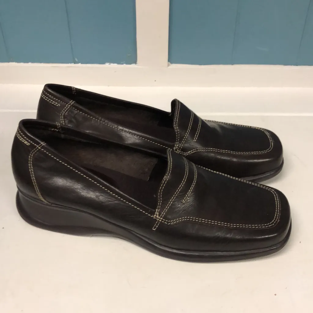 Bandolino Motivate Roasted chestnut leather wedge loafers women’s size‎ 8 - Image 4