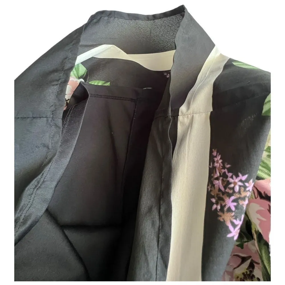 Women's DOWNEAST floral dress border rose print stripe tropical islander size S. - Image 5