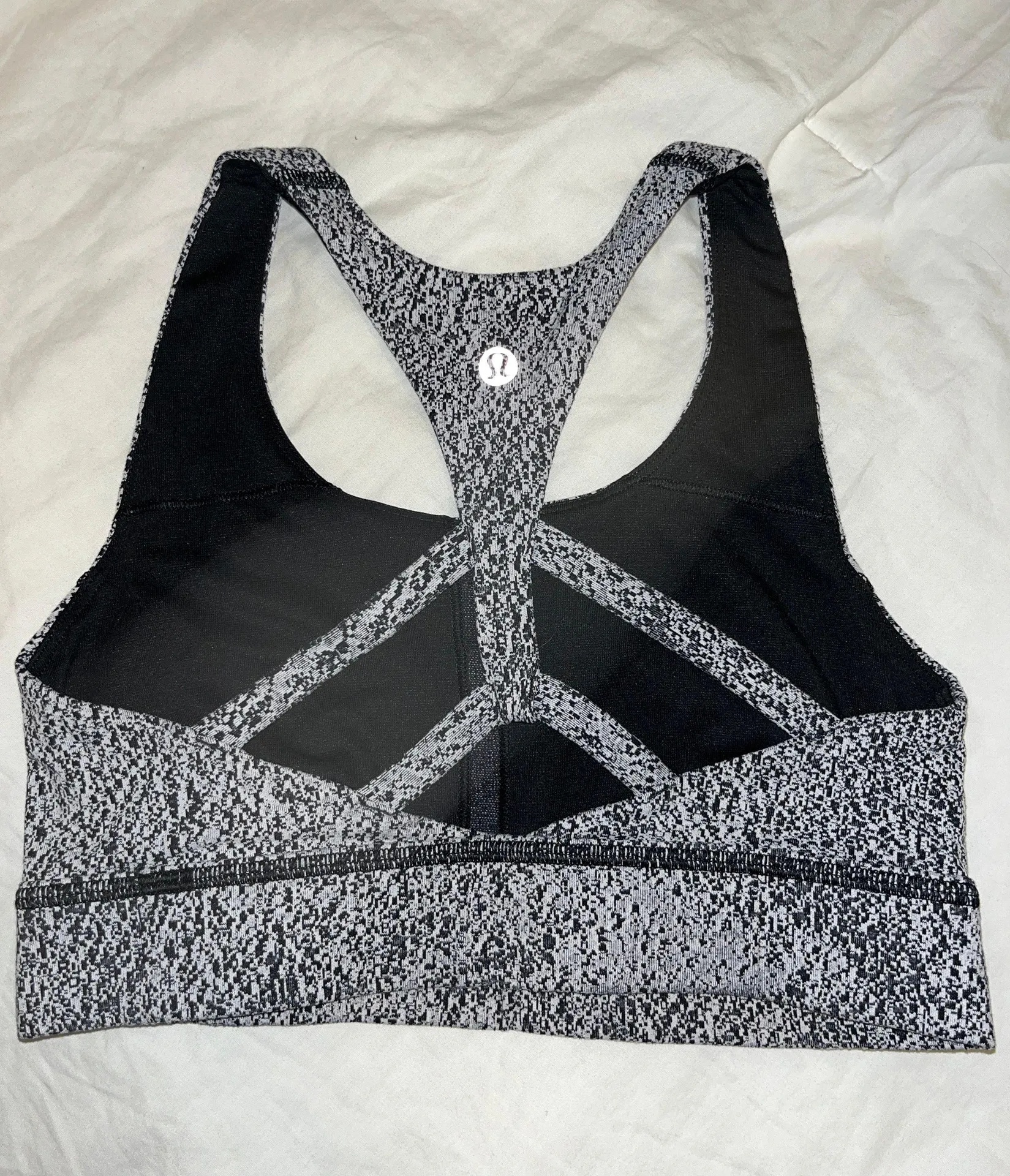 Black And White Sports Bra - Image 2