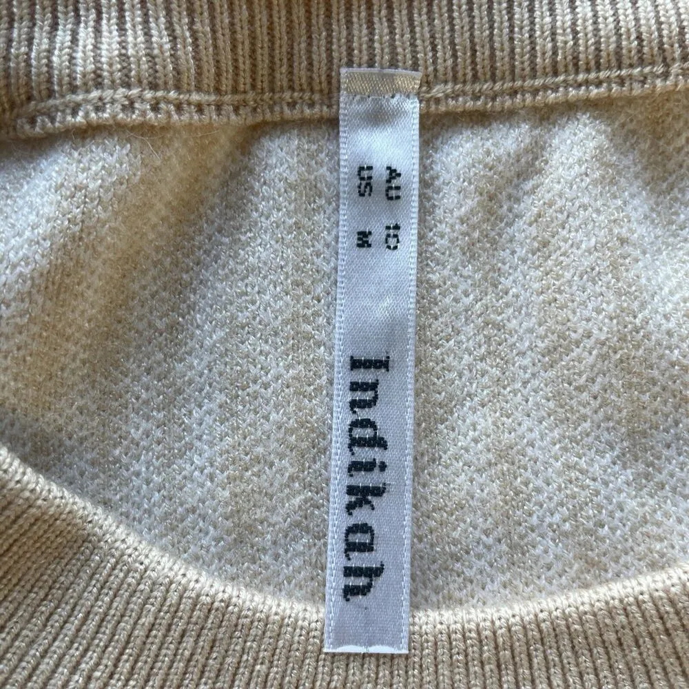 Indikah Women's M Pullover Sweater Striped Crewneck Long Ballon Sleeve Oversized - Image 7