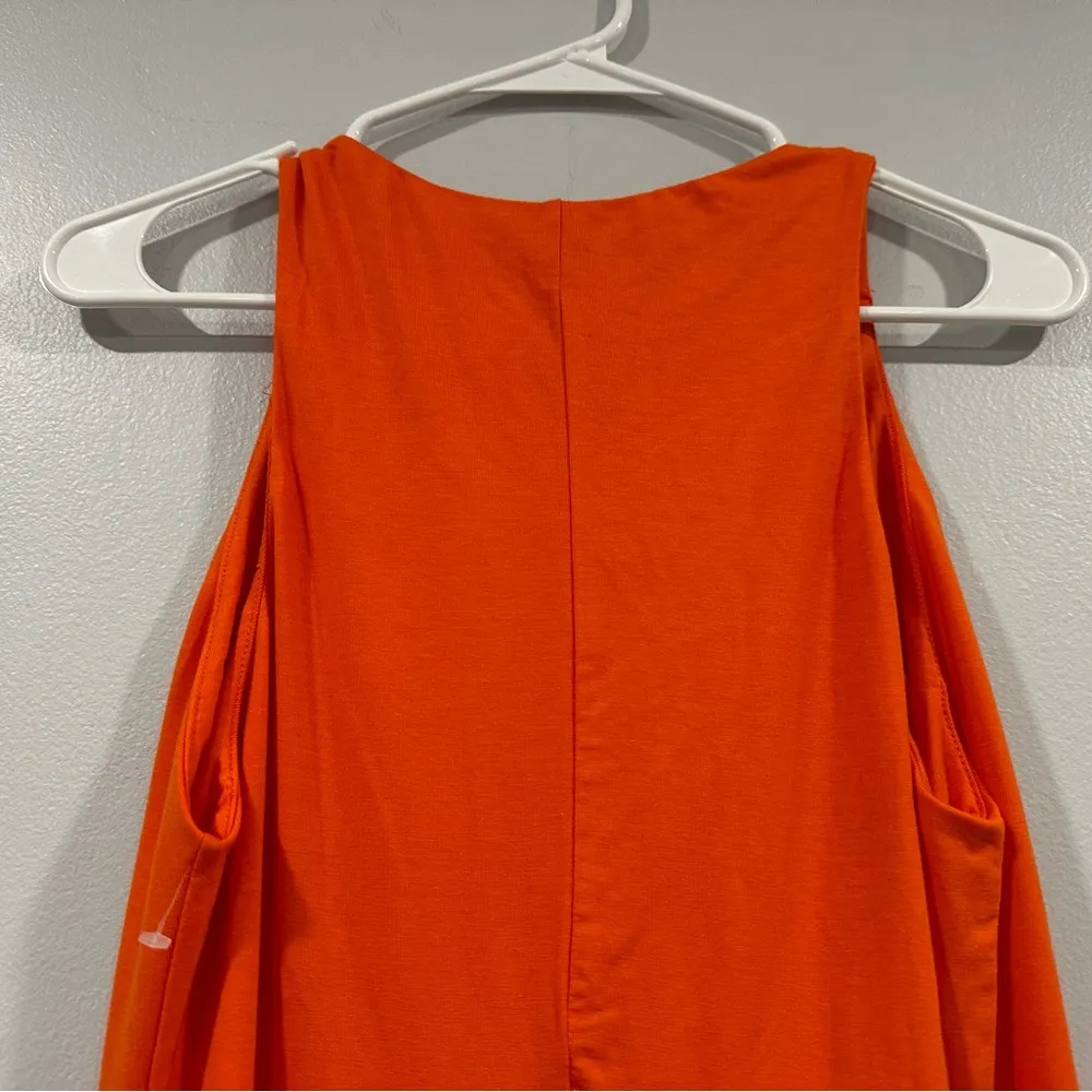 Reformation Mackenzie Orange Sleeveless Knit Dress Medium M - Image 4