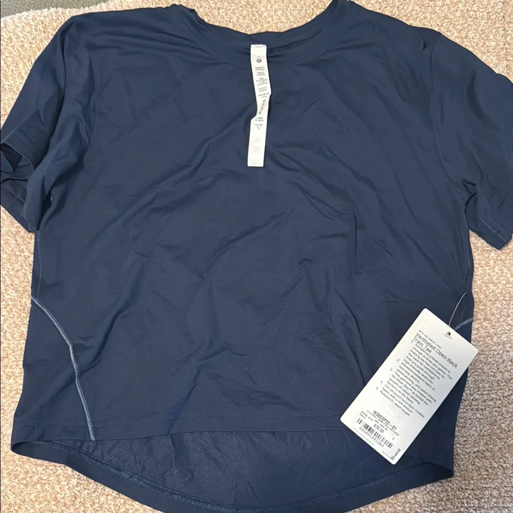 Lululemon Garry's Blue Ventilated Open-Back Tee Mineral Blue / River Blue NWT 4 - Image 7