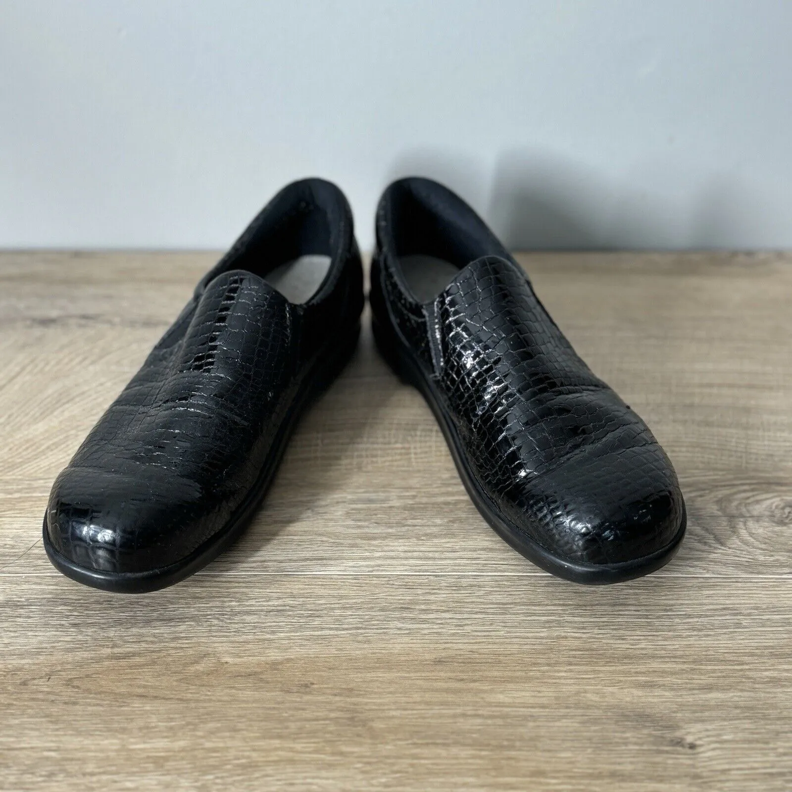SAS Shoes Womens 8.5 S Black‎ Faux Snake Leather Tripad Comfort Slip On Comfort Black - Image 7