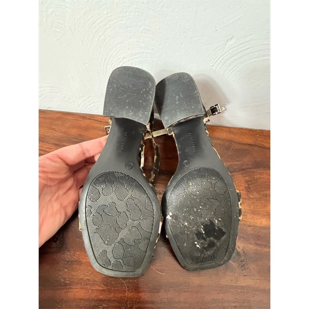 Kelly & Katie Women's Leopard Print‎ Ankle Strap Block Heel Sandals 6M - Image 8