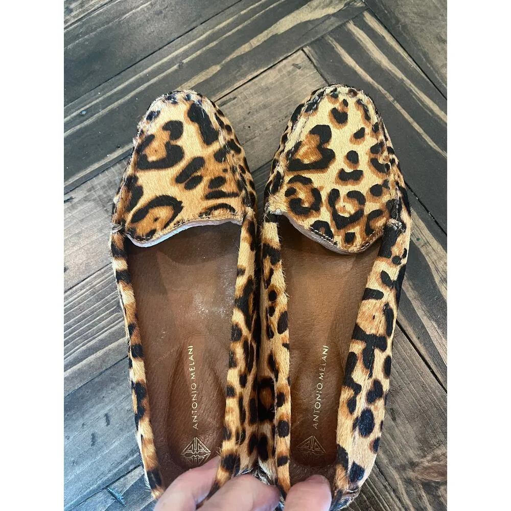 Antonio Melani Colbert Animal Print Leopard Flats Women 6 Preppy Mobwife Loafer - Image 4