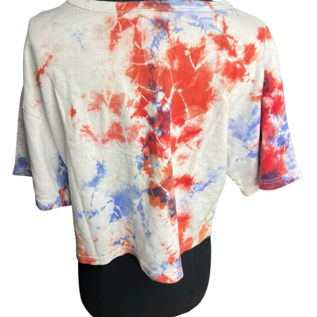 Champion Spellout Embroidered Crop Top M Tie Dye Track Sport Hip Hop 90s - Image 4