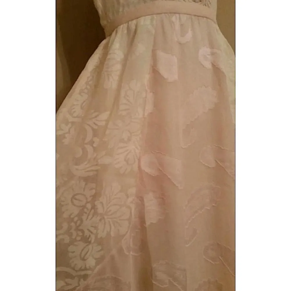 Ivory & Peach Lace Detail Romantic Maxi Dress Champagne & Strawberry Modcloth Pink Size M - Image 6