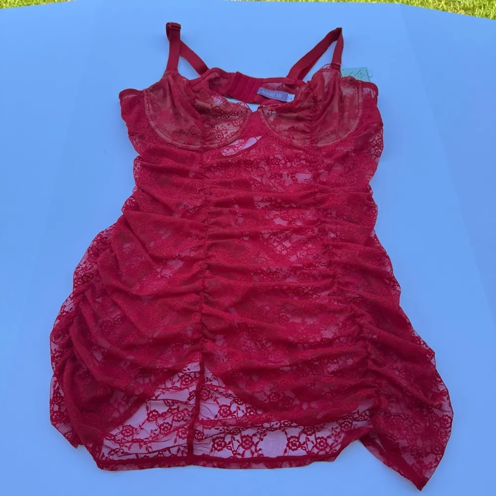 Adore Me  3X Cheyenne Unlined Plus Elegant Red Lace Chemise - Image 4