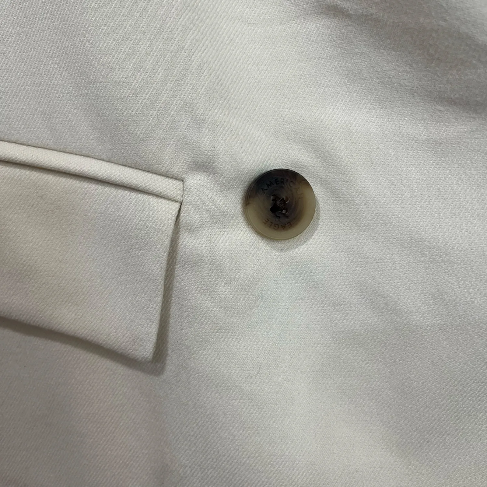 American Eagle Cropped Blazer Size M Ivory Double Breasted Office Chic - Image 7