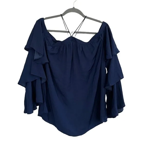 NWT Gianni Bini Andy Tiered Ruffle Sleeve Blouse Size Large‎ - Image 4