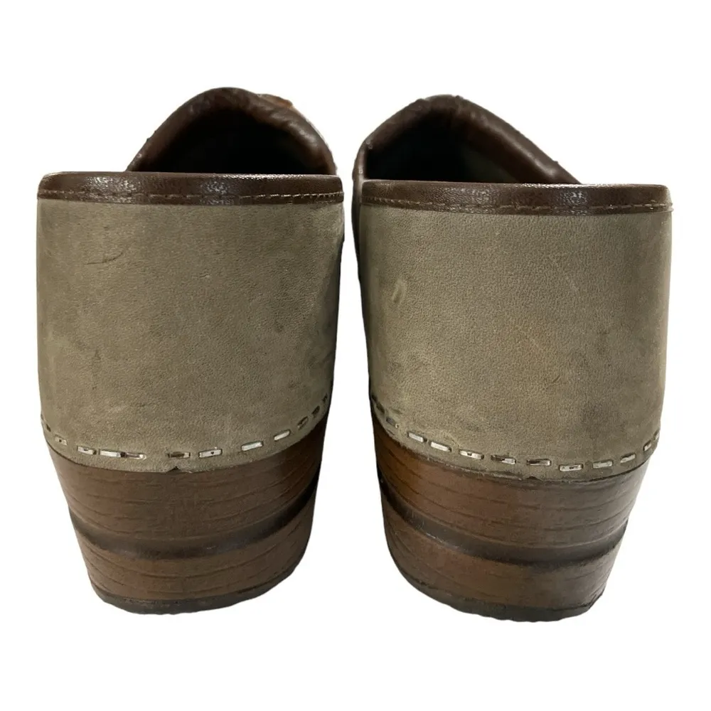 SANITA Danish Leather Clogs
Gray/Orange/Brown
Women's Size US 11 EUR 42 Green - Image 3