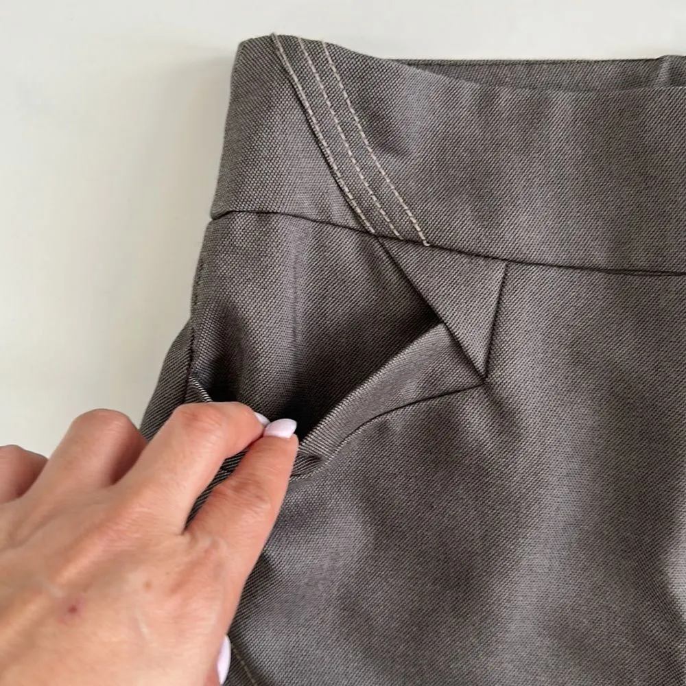 Brown Pencil Skirt Knee-Length Back Slit Sz 0 HIGT WAIST - Image 3