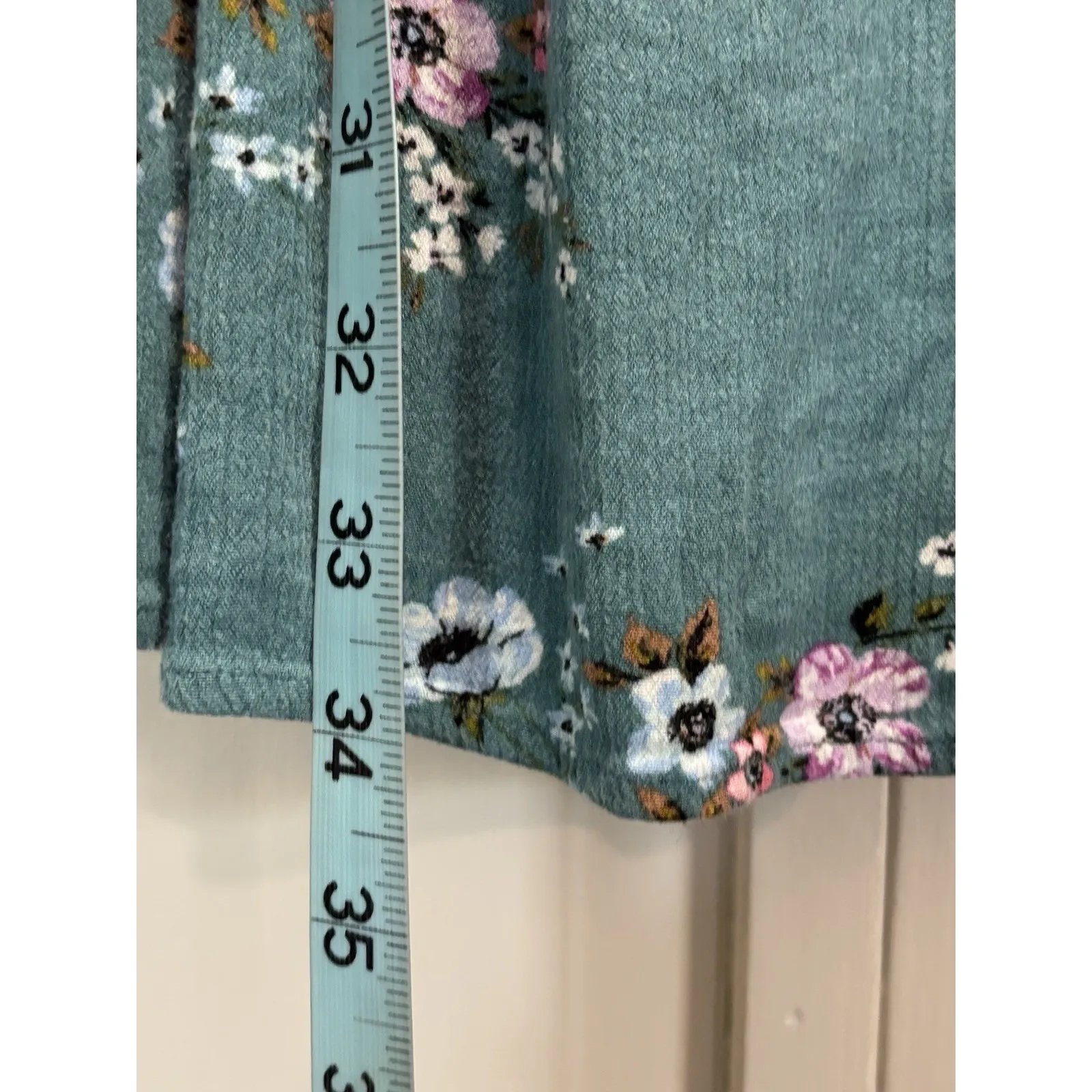 Aeropostale Green/Pink Floral Fit Flare Short Sundress Size L Sleeveless Smocked - Image 4