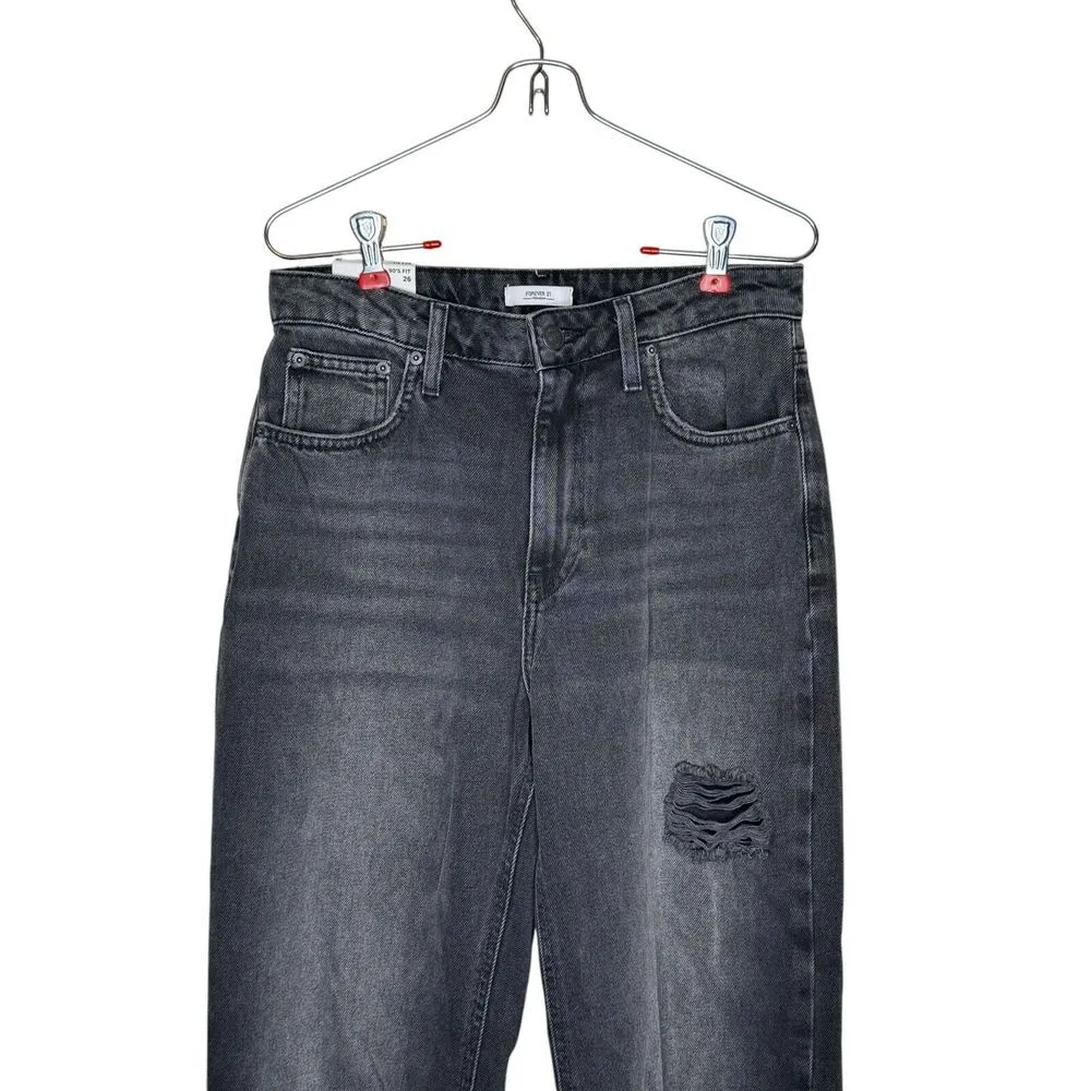 Forever 21 Women's Jeans Distressed 90's Fit Pinch Waist Loose Fit Relaxed Sz.26 - Image 4
