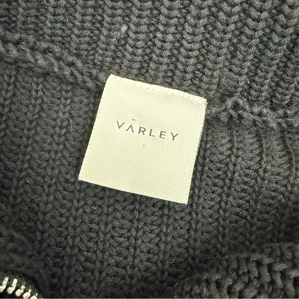 Varley Willard 2.0 Half Zip Knit Pullover Sweater Black Wool Blend Loungewear - Image 14