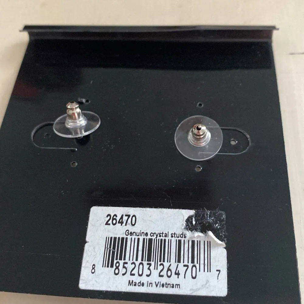 Vintage Cookie Lee pierced rhinestone earrings - Image 2