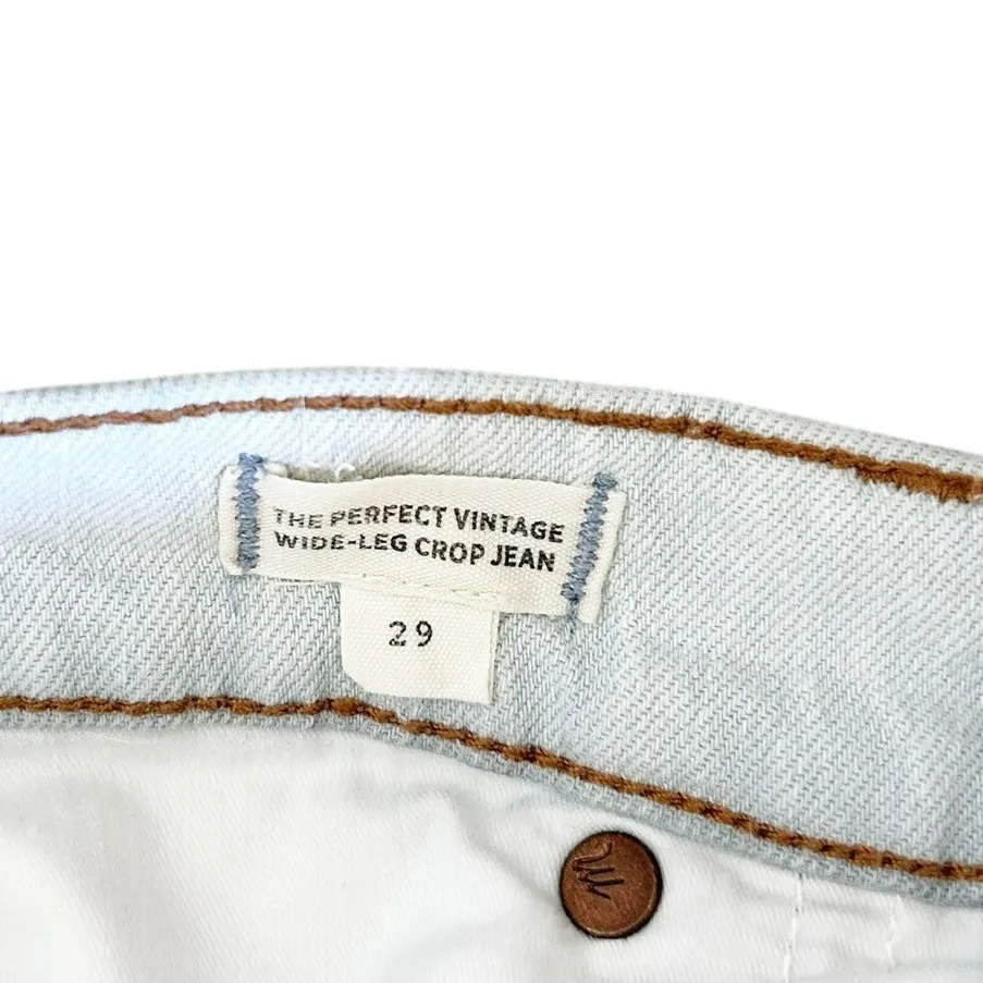 Madewell The Perfect Vintage Wide Leg Crop Jeans Sz 29 - Image 3