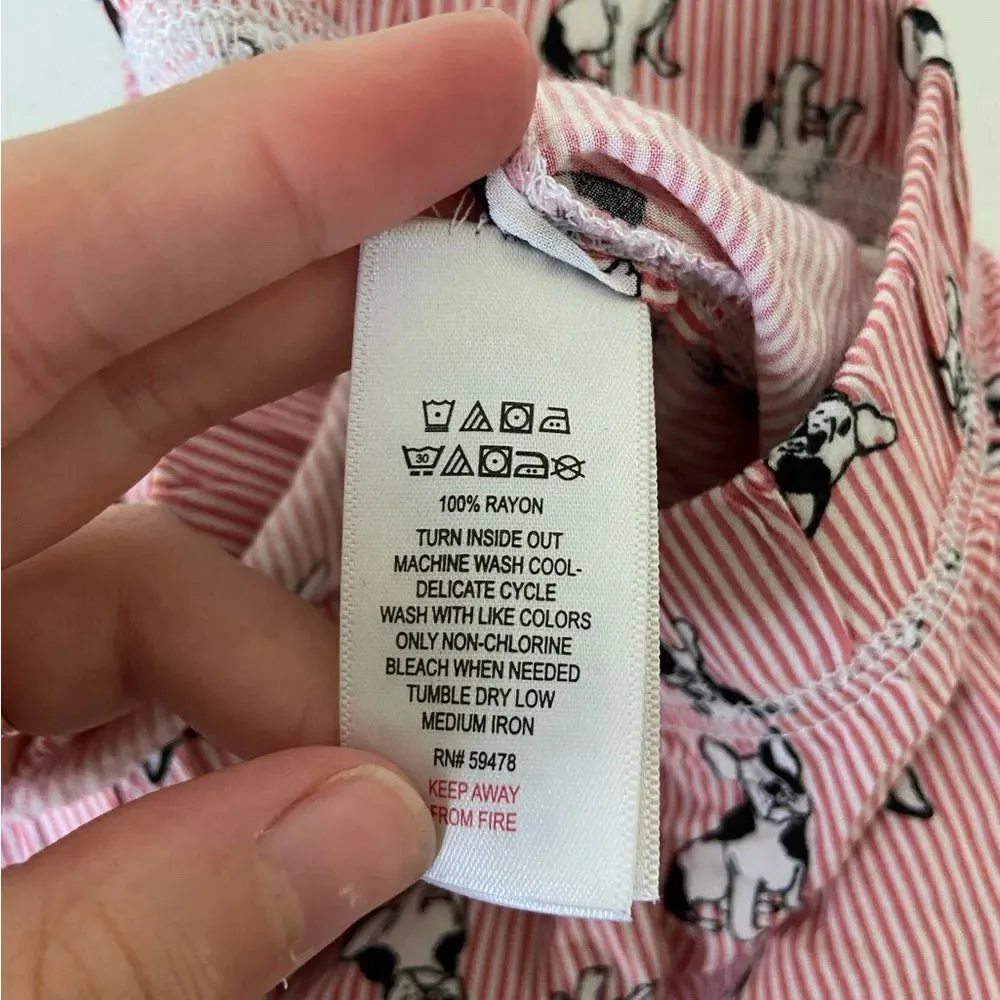 Isaac Mizrahi women’s dog pink striped pattern sleepwear shorts — small - Image 5