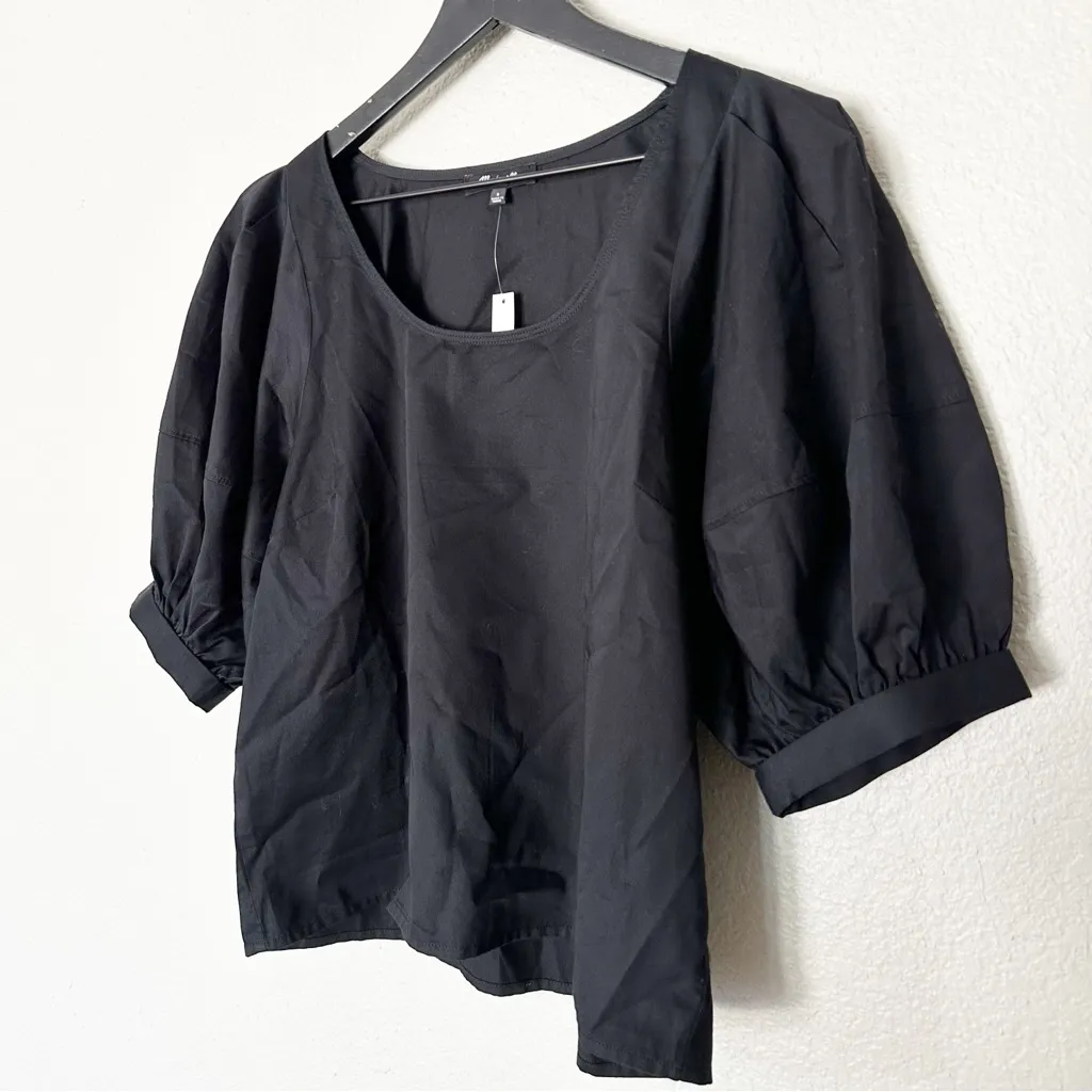 Madewell Top Women Relaxed Scoopneck Short-Sleeve 100%‎ Cotton Lightweight Black - Image 5
