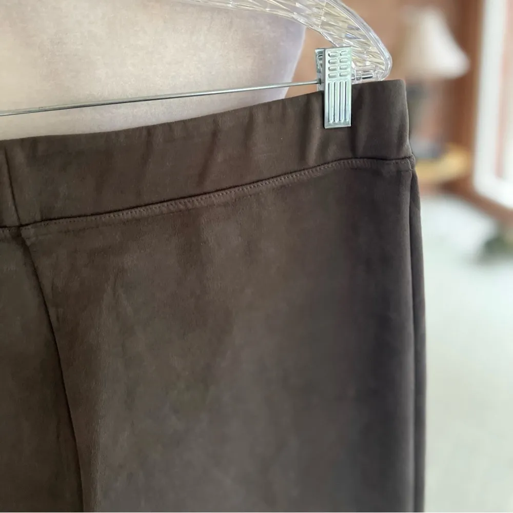 Andrew Marc Pants Skinny Faux Suede Microfiber Ankle Taupe Brown XL Casual Chic - Image 10