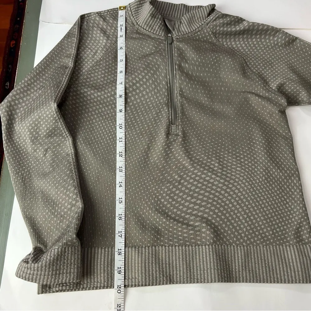 Lululemon Rest Less Sweater Cropped Half-Zip Pullover Grid Warp Rover Raw Linen - Image 7