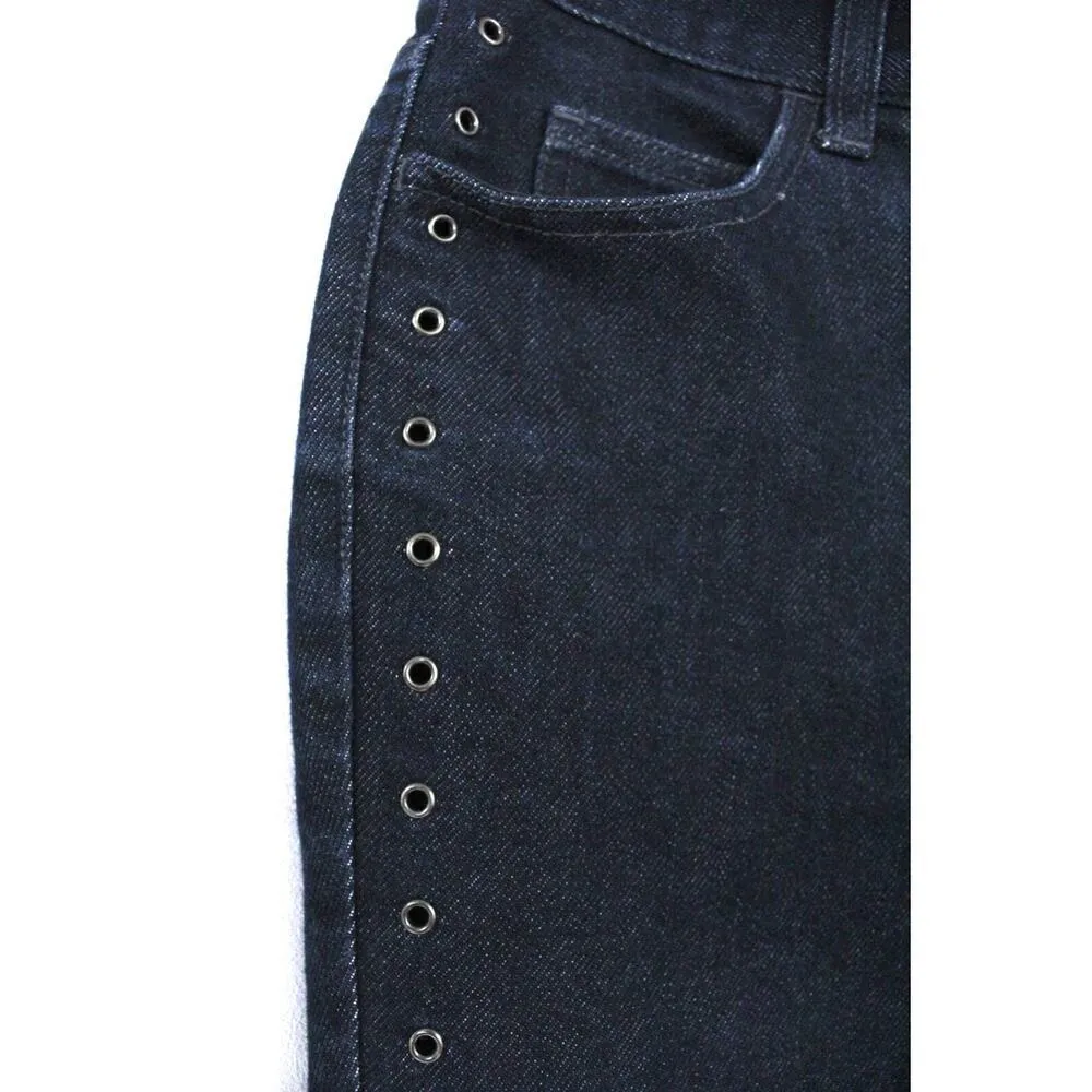 A/X ARMANI EXCHANGE Womens Jeans Skinny Dark SIZE 2 28 x 31 Open Grommet Legs - Image 2