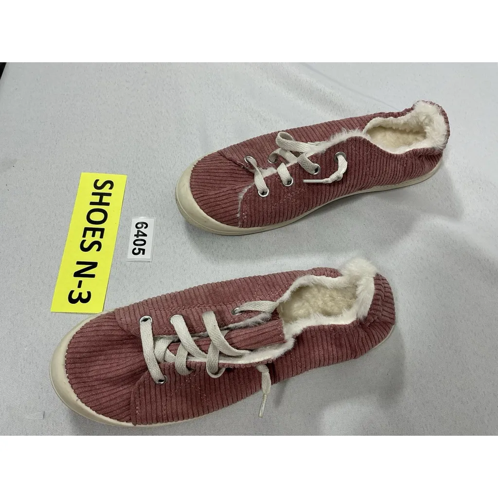 Womans Time & Tru Lace Up Casual Fashion Sneakers Pink Size 8 Lined - Image 3