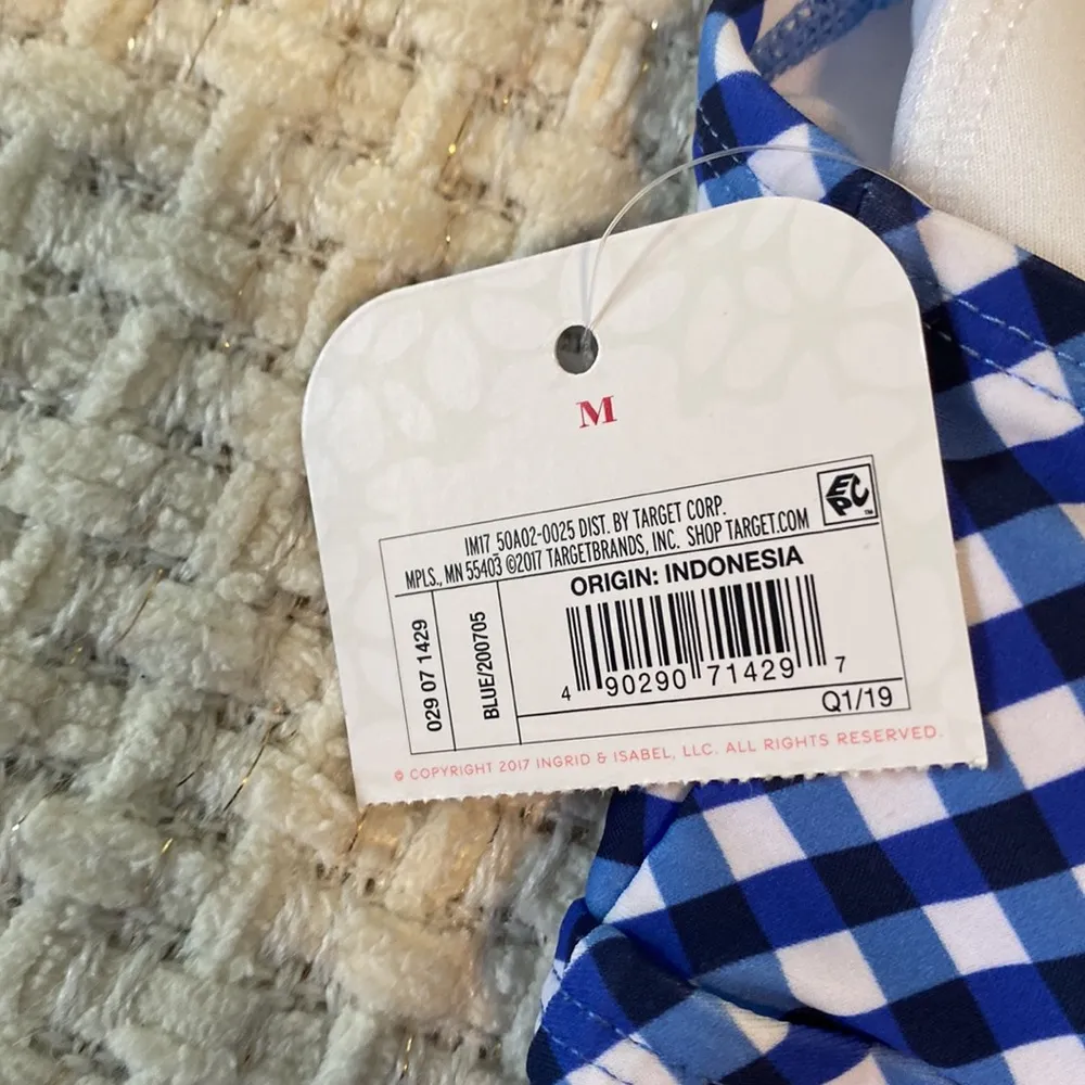 Isabel maternity white and blue maternity swim top size M Size M - Image 8