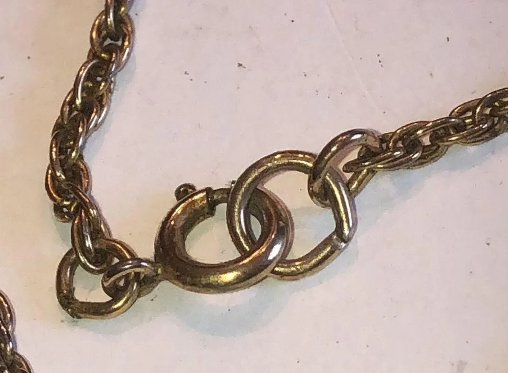 Trifari Crown Vintage Gold Tone Off White Cutout Pendant Necklace - Image 5