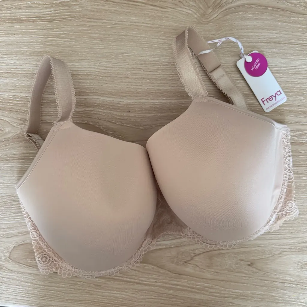 Freya US 32L NEW Bra Moulded Demi Plunge Expression Nude - Image 2