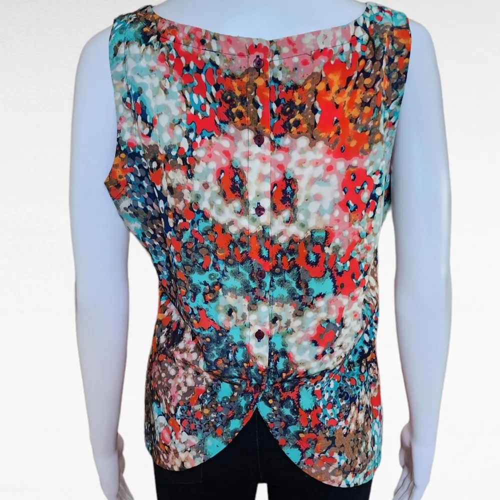 Olive & Oak Multicolored Print Envelope Satin Shell Size Medium - Image 5