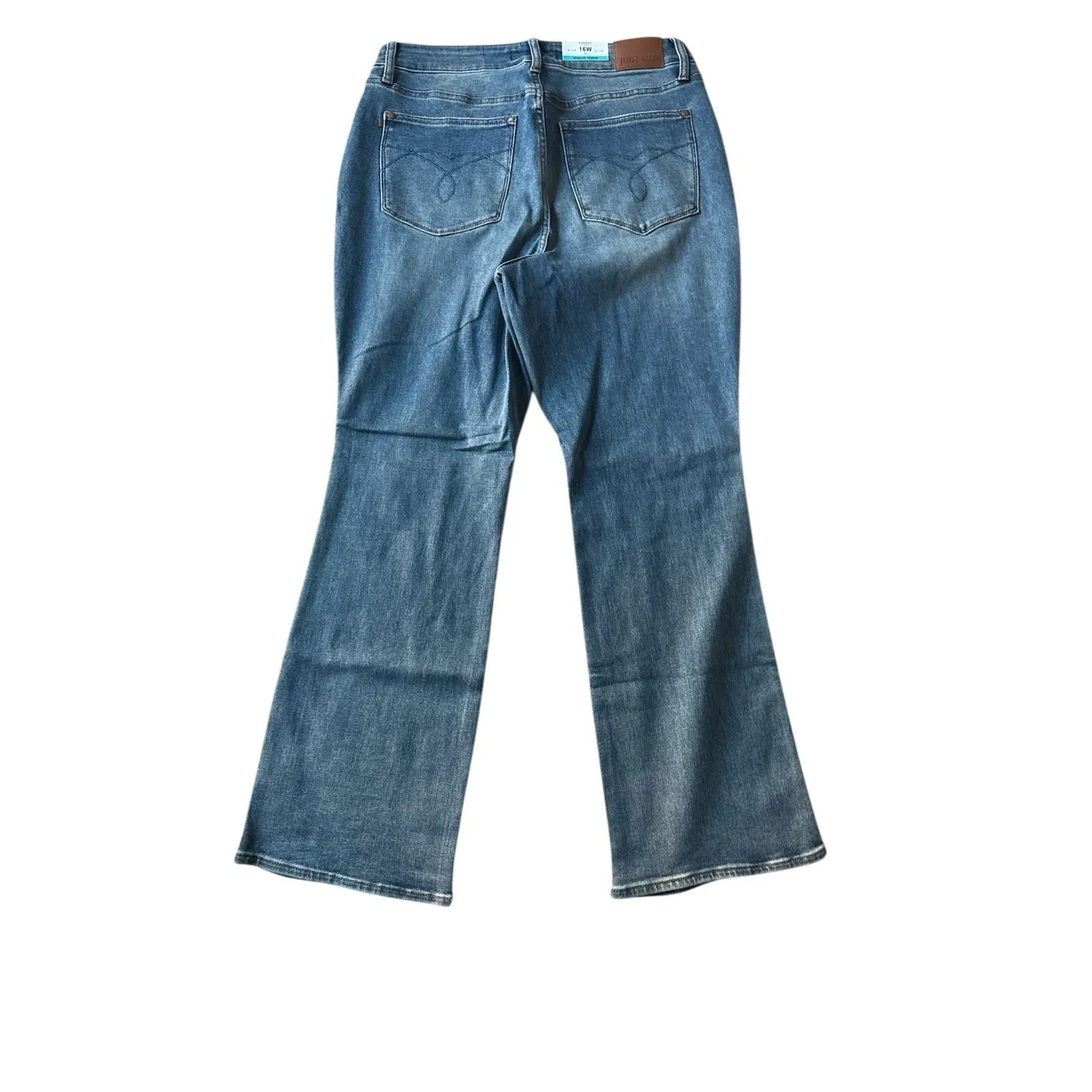 NWT Judy Blue Spring Fling Tummy Control Top Bootcut Jean 16W Blue Denim Stretch - Image 4