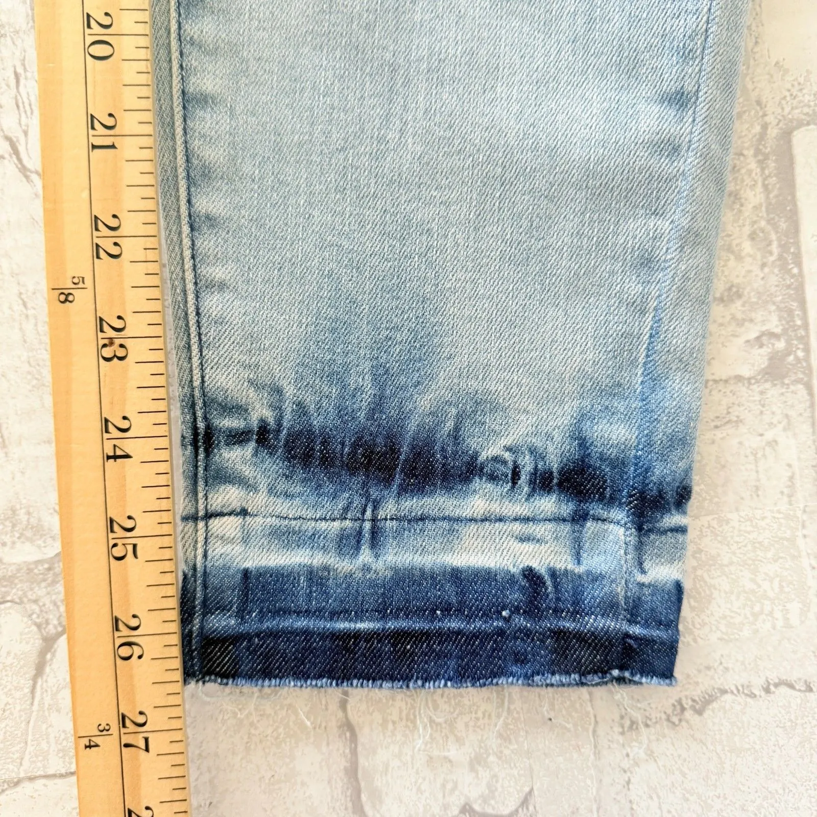 NWT Judy Blue Mid Rise Tie Dye Hem Skinny Fit Light Blue Jeans Plus Size 15/32 - Image 9