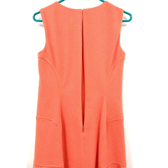 Betsey Johnson size 4 coral tangerine sleeveless fitted dress‎ - Image 3