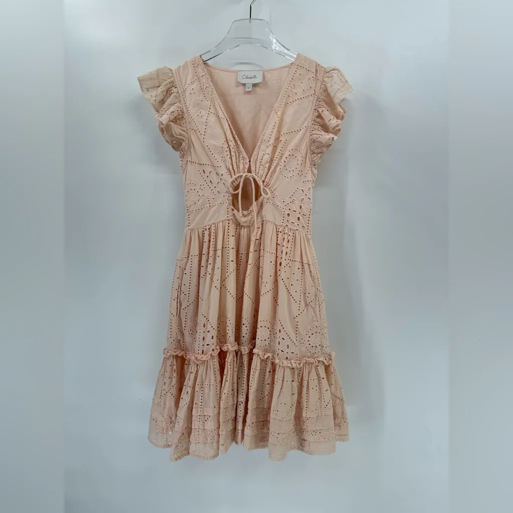 Cleobella Elle Mini Dress in Shell / blush size small - Image 3