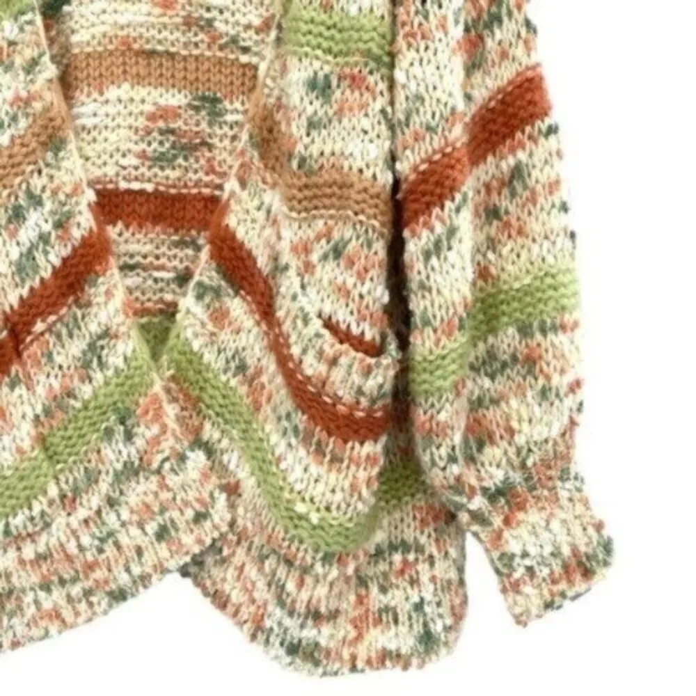 &Merci Confetti Cream Chunky Oversized Chenille Knit Cardigan Sweater - Image 3