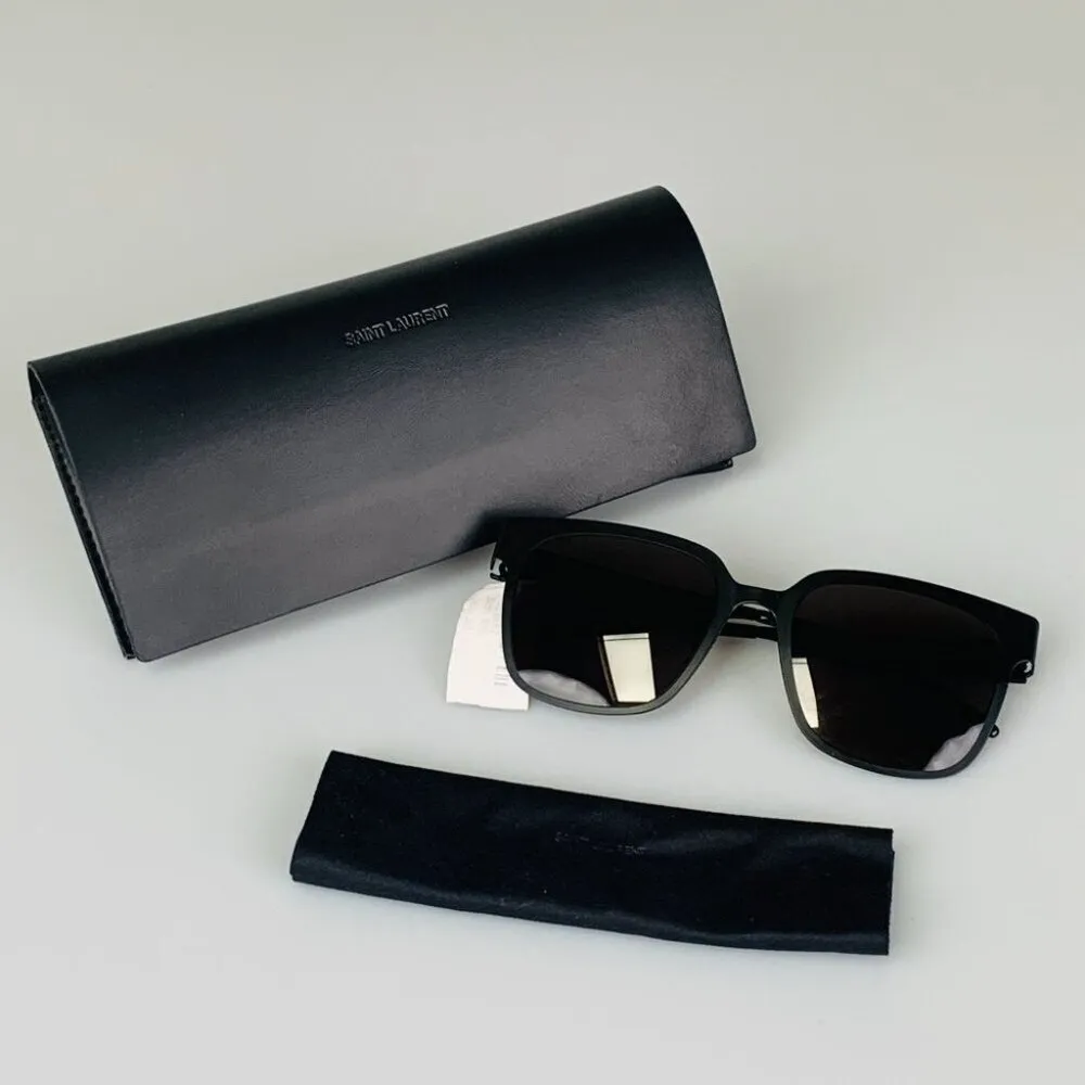 NIB Saint Laurent Grey Square Ladies Sunglasses SL M41 - Image 10