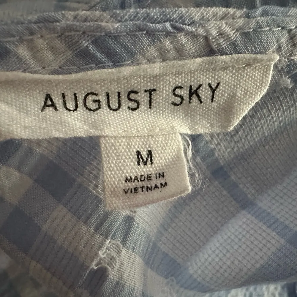 August Sky Blue Plaid Sleeveless Dress (654) Size M - Image 10