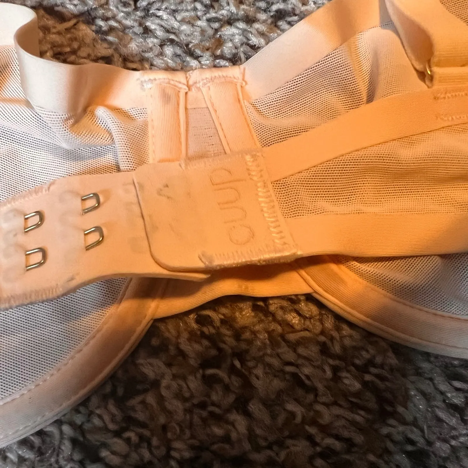 CUUP The Balconette Bra Sheer‎ Unlined Adjustable Straps 34B Tan Size undefined - Image 3