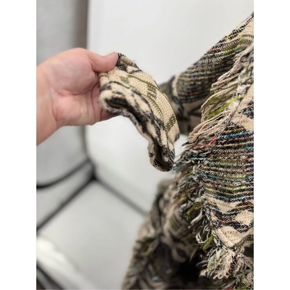 Zara Outerwear Womens Cardigan Southwest Multicolor Beige Long Sleeve XS-S New - Image 9