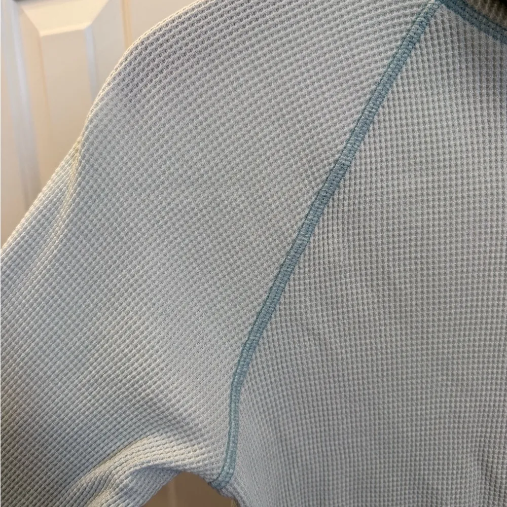 Everlane Pale Mint Green Waffle Knit Shirt Size M Organic Cotton - Image 3